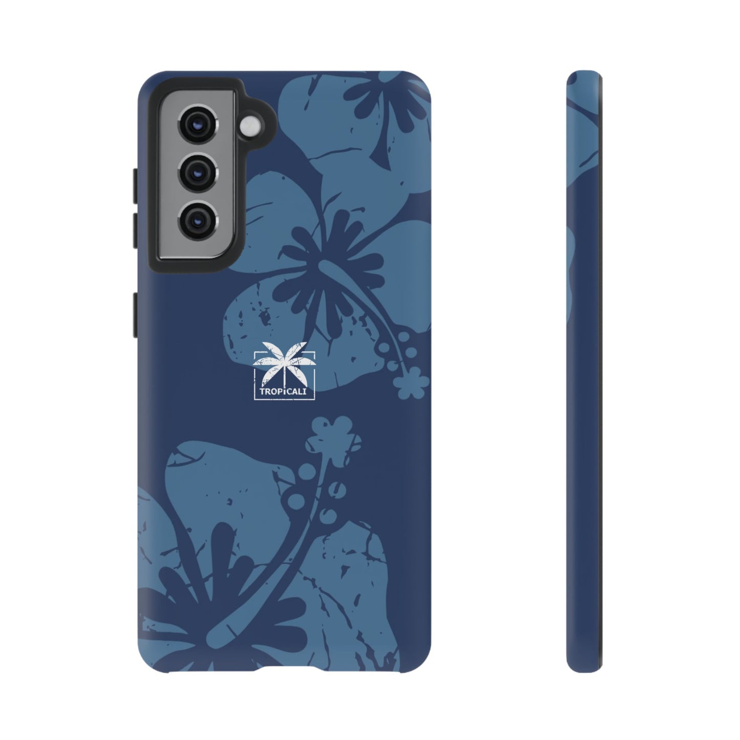 "The Classic Hibiscus" Phone Cover - Distressed Blue