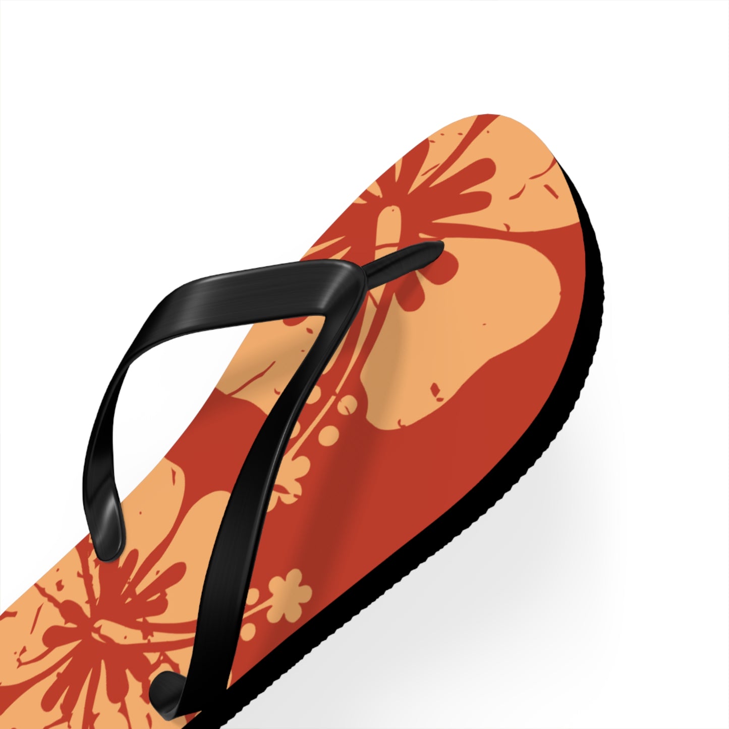 " The Classic Hibiscus" Flip Flop - Distressed Orange