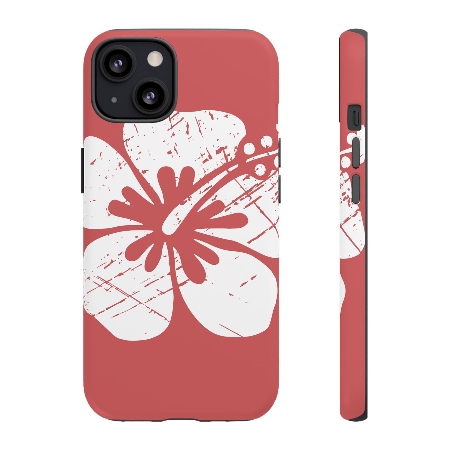 "The Classic Hibiscus" Phone Cover - Distressed Red