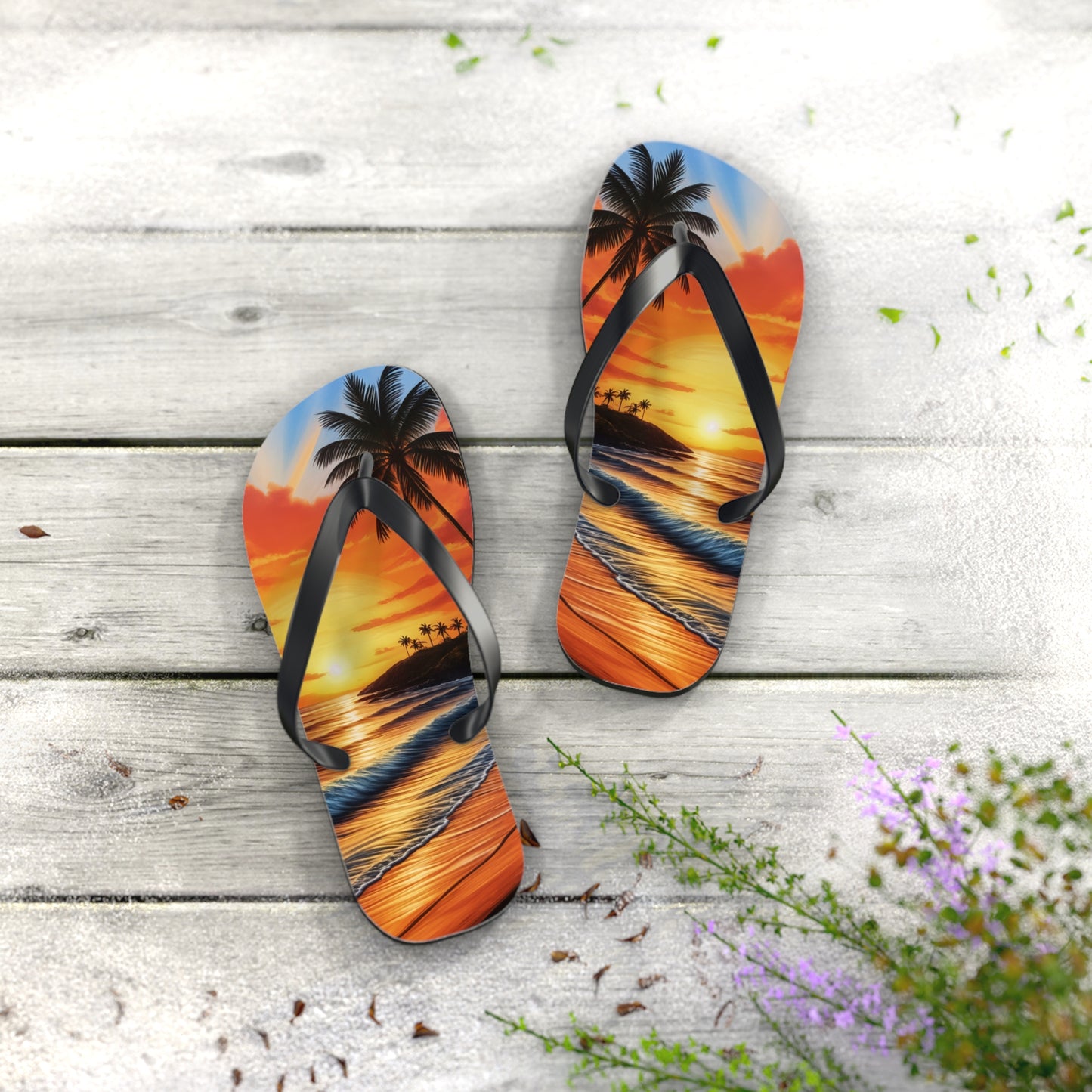 "Hawaiian Sunset" Flip Flops