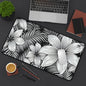 "The Plumeria" Desk Mat - Black and White