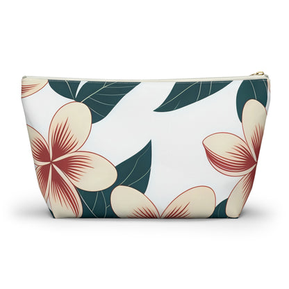 "The Plumeria"  Accessory Pouch w T-bottom