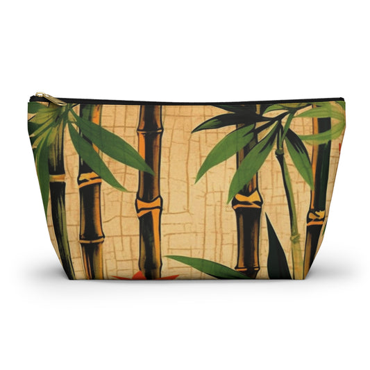 "Vintage Bamboo" Accessory Pouch w T-bottom