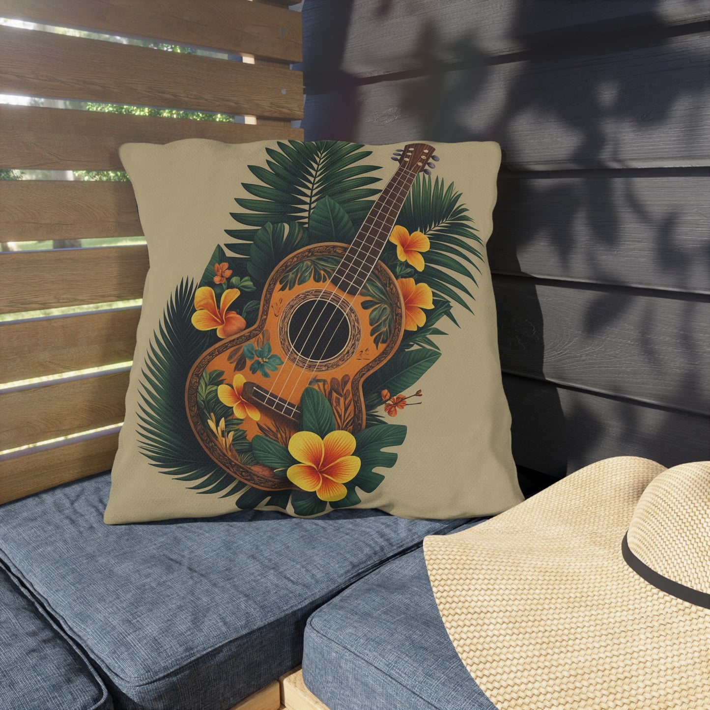 "The Ukulele"  Outdoor Pillow