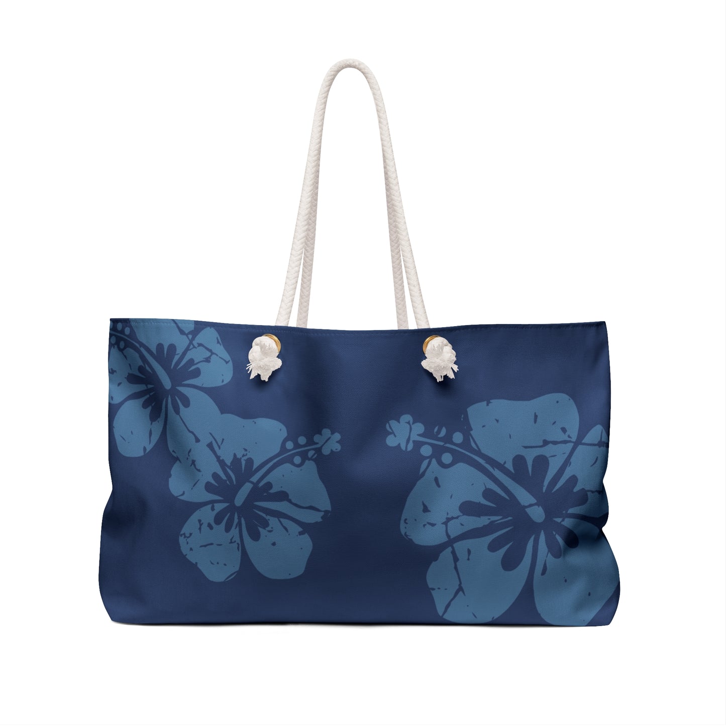 "The Classic Hibiscus" Beach Bag - Distressed Blue