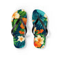 "Vintage Tropical Flower Wall Paper" Flip Flops