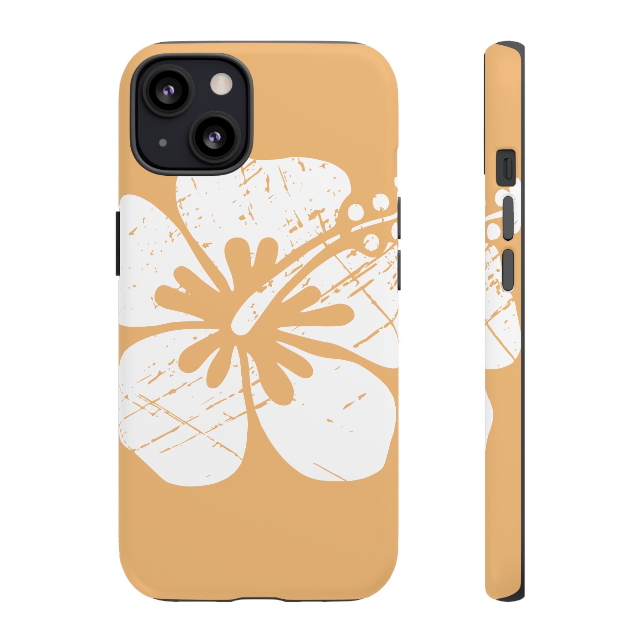 "The Classic Hibiscus" Phone Cover - Distressed Orange